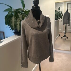 Talbots holiday cowl neck, subtle sparkle, merino wool sweater